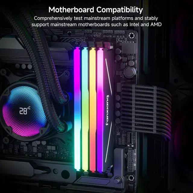 Alt view image 3 of 7 - Fanxiang RGB 32GB (2 x 16GB) 288-Pin PC RAM DDR4 3200 (PC4 25600) Desktop Memory for Intel XMP2.0 PC Gaming Computer Memory Module Kit