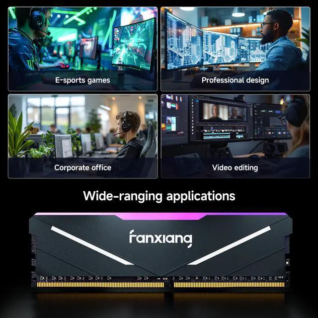 Alt view image 7 of 7 - Fanxiang RGB 32GB (2 x 16GB) 288-Pin PC RAM DDR4 3200 (PC4 25600) Desktop Memory for Intel XMP2.0 PC Gaming Computer Memory Module Kit