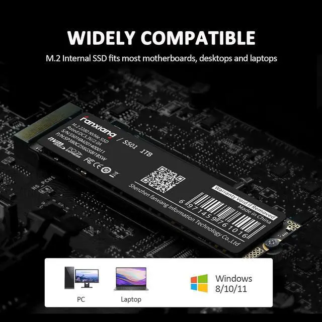 Alt view image 5 of 7 - Fanxiang M.2 2280 SSD 256GB PCIe Gen 3.0 x4 SSD Drive 3D NAND 1.3 B-Key M2 NVMe TLC Internal Solid State Drive , Upgrade Storage for PC/Laptops