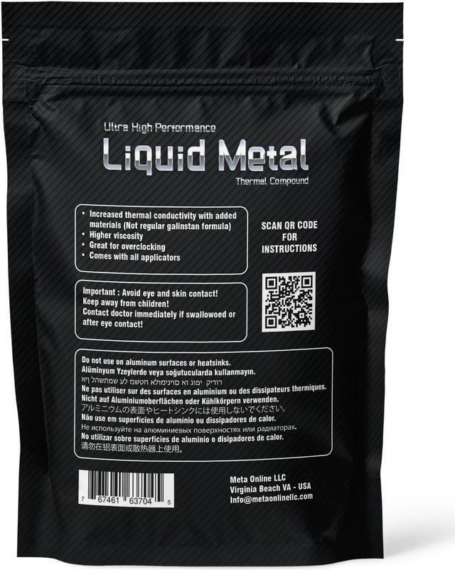 Alt view image 3 of 3 - Liquid Metal Thermal Compound 1.5 Grams - 130W/m'K Conductance - Thermal Grease - Ready to Apply for PS5 - CPU - GPU - Liquid Metal Thermal Paste