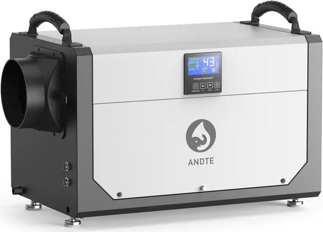 Main image of ANDTE 145 Pints Commercial Dehumidifier, Crawl Space Dehumidifier for Basement with 6.56ft Drain Hose and 24 Hr Timer, Compact, Portable, Auto Defrost, Memory Starting