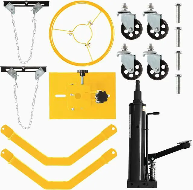 Alt view image 3 of 7 - Transmission Jack Heavy Duty Professional Hydraulic Transmission Jack High Lift 2 Stage Adjustable Telescoping 1/2 Ton Capacity Tack Adapter for Floor Jack Car Lift with Foot Pedal (Yellow)