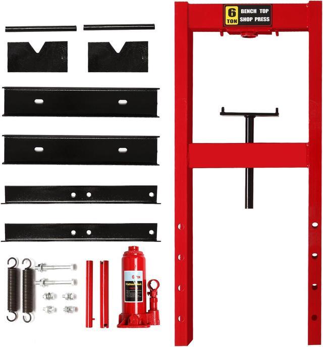Alt view image 3 of 7 - Hydraulic Press 12 Ton Hydraulic Shop Press H-Frame Garage Floor Adjustable Shop Press with Plates Adjustable Working Table Height