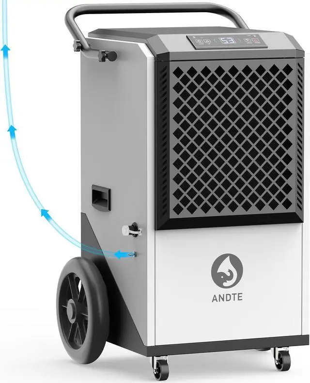 Main image of ANDTE 250 Pints Commercial Dehumidifier, Crawl Space Dehumidifier for Basement, with internal automatic drain pump, 6.56ft Drain Hose and 24 Hr Timer, Spaces up to 8000 Sq Ft, Auto Defrost