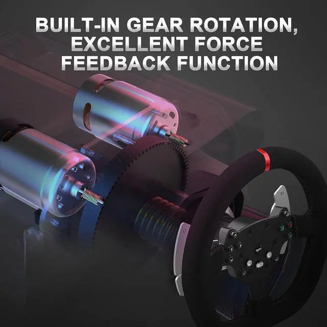 Alt view image 5 of 6 - Force Feedback Steering Wheel,PXN V10 Racing Wheel 270°/900° Rotation with Pedal and Gear Lever for PC,PlayStation 4 Xbox Series X|S, Xbox One