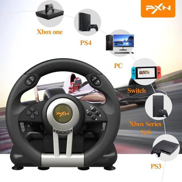 Alt view image 2 of 7 - PXN Racing Wheel - Gaming Steering Wheel for PC, V3II 180 Degree Driving Wheel Volante PC Universal Usb Car Racing with Pedal for PS4, PC, PS3,Xbox Series X|S, Xbox One