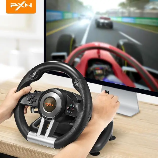 Alt view image 6 of 7 - PXN Racing Wheel - Gaming Steering Wheel for PC, V3II 180 Degree Driving Wheel Volante PC Universal Usb Car Racing with Pedal for PS4, PC, PS3,Xbox Series X|S, Xbox One