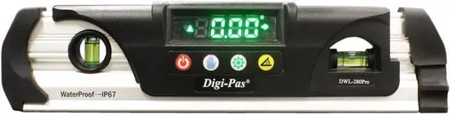 Main image of DWL280PRO Waterproof IP67 Digital Torpedo Level and Protractor, Magnet, LED Bright Display, 9 inch,Black/Silver