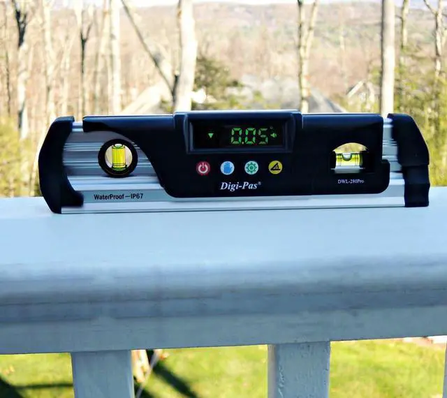 Alt view image 5 of 6 - DWL280PRO Waterproof IP67 Digital Torpedo Level and Protractor, Magnet, LED Bright Display, 9 inch,Black/Silver