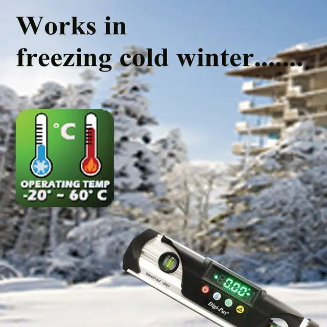 Alt view image 6 of 6 - DWL280PRO Waterproof IP67 Digital Torpedo Level and Protractor, Magnet, LED Bright Display, 9 inch,Black/Silver