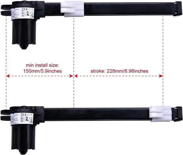 Alt view image 4 of 5 - 451615 Model MD142-30-L1-150-228 Power Recliner Lift Chairs Motor Actuator Replacement
