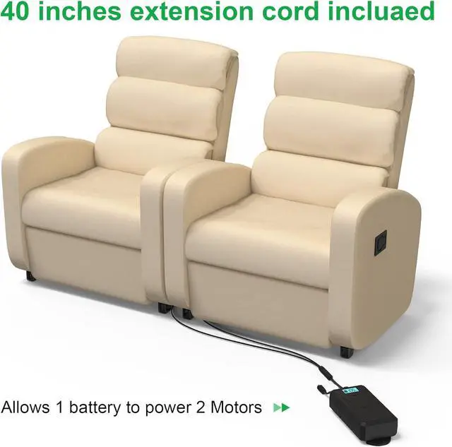 Alt view image 6 of 7 - 2500mAh Battery Pack for Reclining Furniture Universal Wireless Recliner Battery Pack Charger for Electric Recliner, Sofas, Lift Chairs, Couch Suitable for 2-Pin Connection