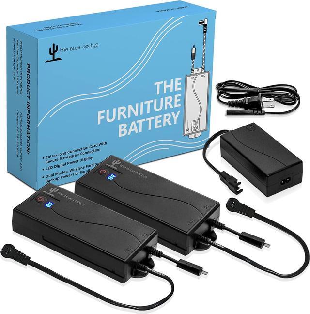 Main image of Company Two Universal Battery Packs for Reclining Furniture with LCD Display - Wireless 2500mAh Rechargeable Battery Packs with One Charger and Power Cord Combo