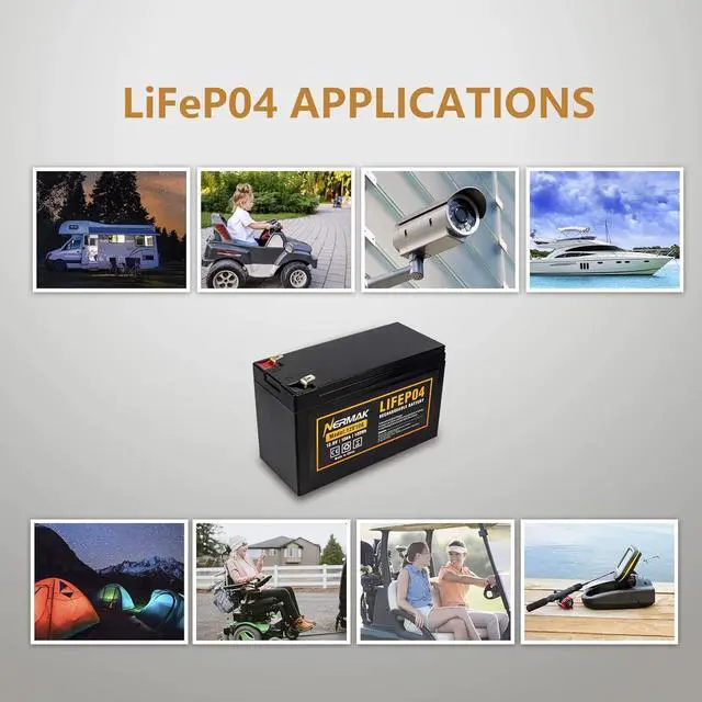 Alt view image 6 of 7 - 2 Pack 12V 10Ah Lithium Ion LiFePO4 Deep Cycle Battery, 2000+ Cycles Rechargeable Battery for Solar/Wind Power, UPS, Scooters, Lighting, Power Wheels, Fish Finder Built-in 10A BMS