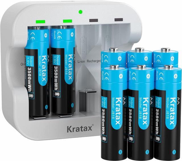 Main image of Rechargeable AA Lithium Batteries 3500mWh AA 1.5V Lithium ion Batteries 12 Count with 2H Fast Battery Charger for Rechargeabel Batteries, 1600 Cycles Long-Lasting for Household Office Devices