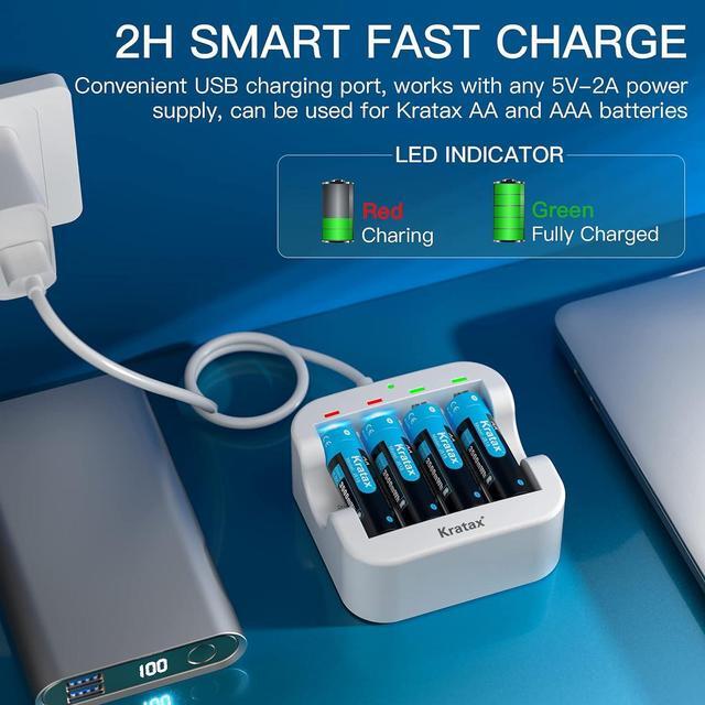 Alt view image 7 of 7 - Rechargeable AA Lithium Batteries 3500mWh AA 1.5V Lithium ion Batteries 12 Count with 2H Fast Battery Charger for Rechargeabel Batteries, 1600 Cycles Long-Lasting for Household Office Devices