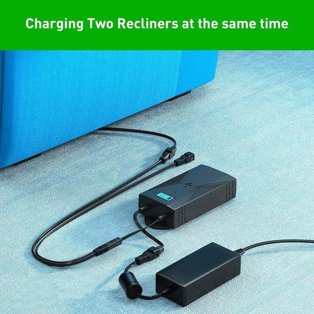 Alt view image 7 of 7 - Battery Pack for Reclining Furniture with Charger, 2500mAh Recliner Battery Pack Rechargeable for Power Recliner, Lift Chair and Couch, Fit Okin-Limoss-Berkline with LED Display