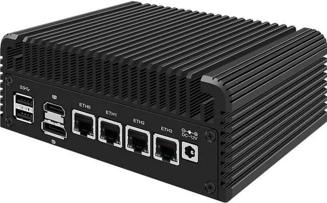 Alt view image 4 of 7 - CWWK Firewall Mini PC Intel N Series N100,DDR5 8G RAM 128G NVMe SSD,4 x 2.5GbE i226V LAN,Micro Router Appliance,AES-NI,OPNsense