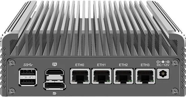 Alt view image 7 of 7 - CWWK Firewall Mini PC Intel N Series N100,DDR5 8G RAM 128G NVMe SSD,4 x 2.5GbE i226V LAN,Micro Router Appliance,AES-NI,OPNsense