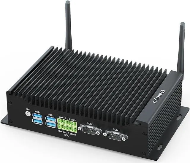 Main image of Fanless Mini PC, 8GB RAM 256GB SSD Industrial PC, Core i5-8260U Windows 11 Pro Mini Computer with 2 RS232 COM, Support RS422/RS485, 2 HD, DP, 4K Triple Display, 2 RJ45 LAN, GPIO Port, WiFi 5