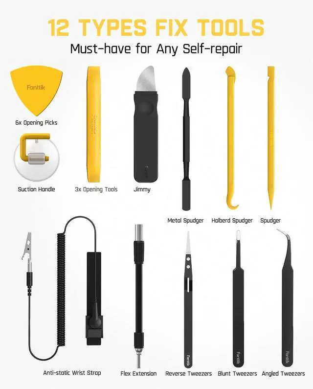 Alt view image 6 of 7 - Electric Screwdriver Kit, Precision Screwdriver Set, 64 Magnetic Bits, 12 Types Fix Tools, 0.05/0.2 N.m, Repair Tool for Phone Laptop Watch Electronics - E1 NEX Workstation