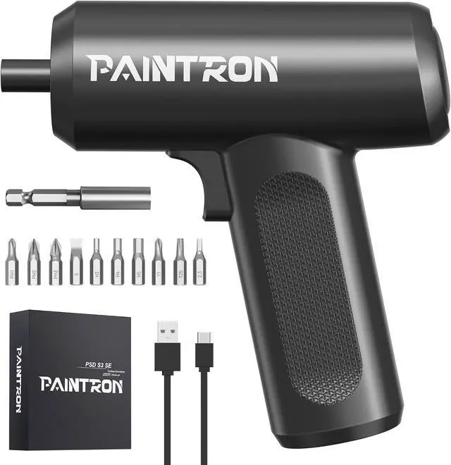 Main image of Electric Screwdriver Set,4V Cordless Rechargeable Screwdriver with 4.5 N.m Torque, 1500 mAh Battery USB-C, LED Light, 12 Bits for Furniture/Electrical Repairs
