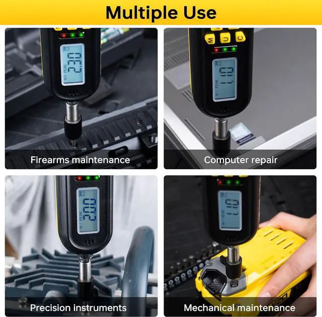 Alt view image 5 of 7 - 32PCS Digital Torque Screwdriver, 2.66-53.1 in-lbs/0.3-6 Nm, Inch Pound Torque Screwdriver Electrician with Buzzer & LED Indicator, Adjustable Screwdriver Torque Wrench Set with Bits & Sockets