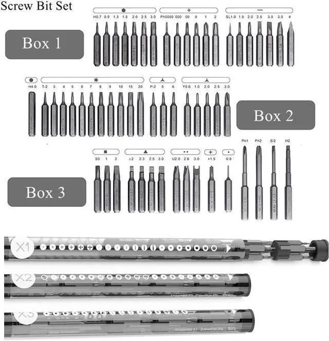 Alt view image 6 of 6 - Wowstick 1F Pro Upgrade Electric Screwdriver Portable 64 in 1 Bits Screw Driver Set Cordless Chargeable for Cell Phone Camera Notebook Repair Tools Kit