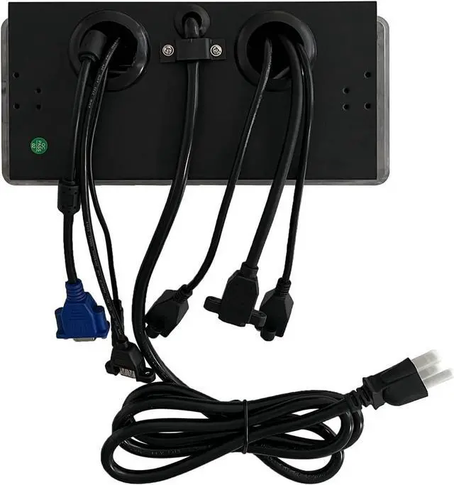 Alt view image 4 of 6 - Table Pop up Power Strip Date Hub Connection Box with Outlet Network HDMI for Office DeskSilver