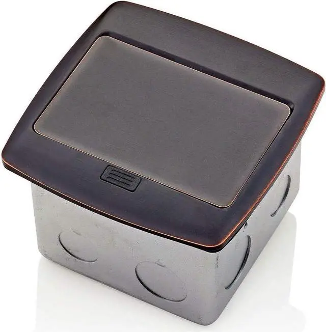 Alt view image 2 of 7 - PFGF2-BN Pop-Up Floor Box with 20 Amp, Tamper-Resistant Self-Test GFCI Outlet, Brushed Nickel