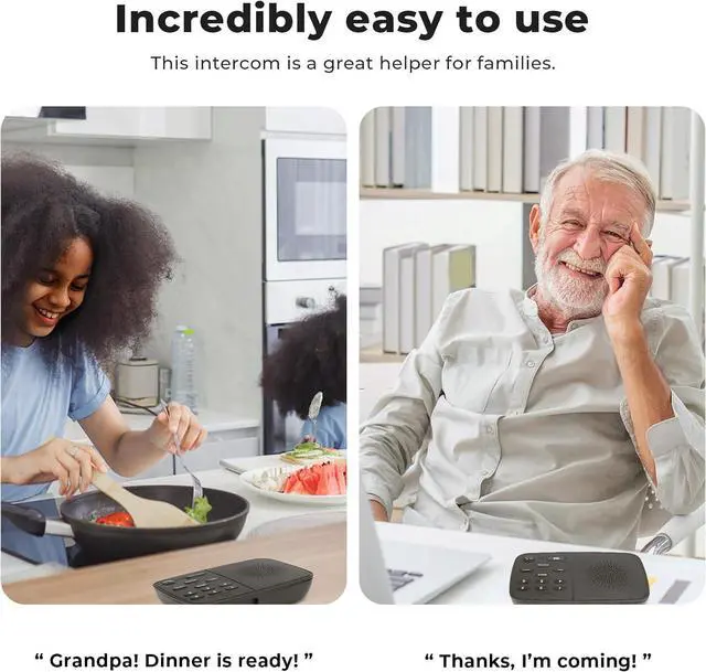 Alt view image 4 of 7 - Hosmart UltraSpeak Intercoms Wireless for Home, 2024 Two-Way Real-time Intercom Full Duplex Wireless Intercom System for Home Use, House Intercom System for Business with 1200 Feet Range (2 Stations)