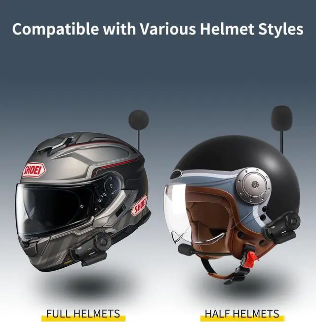Alt view image 7 of 7 - FX8 Motorcycle Helmet Bluetooth Headset with Music Sharing,Bluetooth Motorcycle Headset with EQ Sound/FM,Up to 8 Riders Group Intercom,Motorcycle Headset for ATV/Dirt Bike/Off Road/1pcs