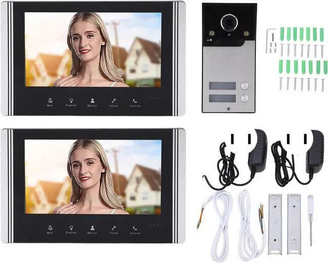Alt view image 7 of 7 - 7in TFT LCD Door Entry System, 2 Indoor Screen Intercom Systems for Home, Video Doorbell with Monitor Wireless, 120° Wide Angle for Home Apartment (US Plug), Genericnwfd4tgx13-13