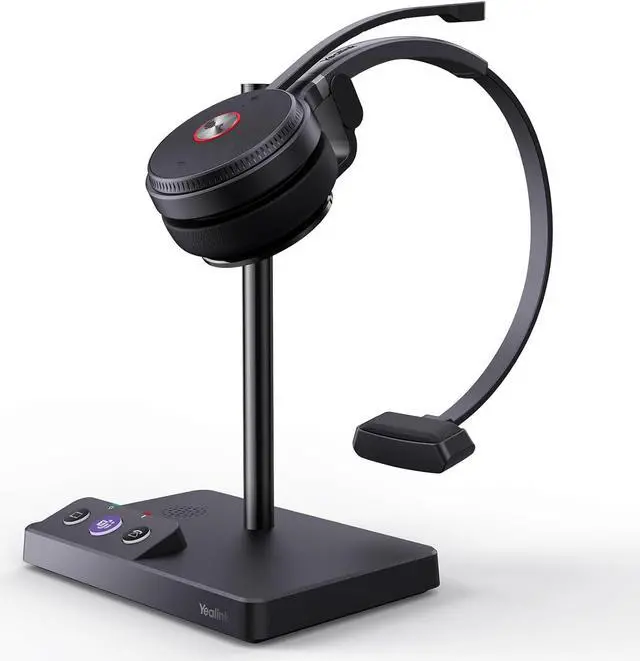 Main image of Yealink WH62 DECT Mono Teams Wireless Headset, 525 ft Range Work Headphone with 2X Noise Canceling Mic for IP Phone and Computer, Single Ear Headset with Call Control, Ringer,13H Talk Time