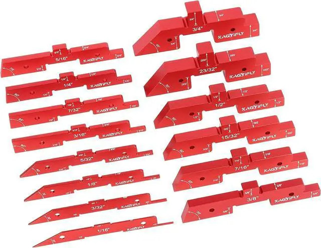 Main image of Setup Blocks Woodworking, 14pcs Aluminum Height Gauge Set for Router Table Saw and Angle Measure up (Each Bars has Different Thickness) -