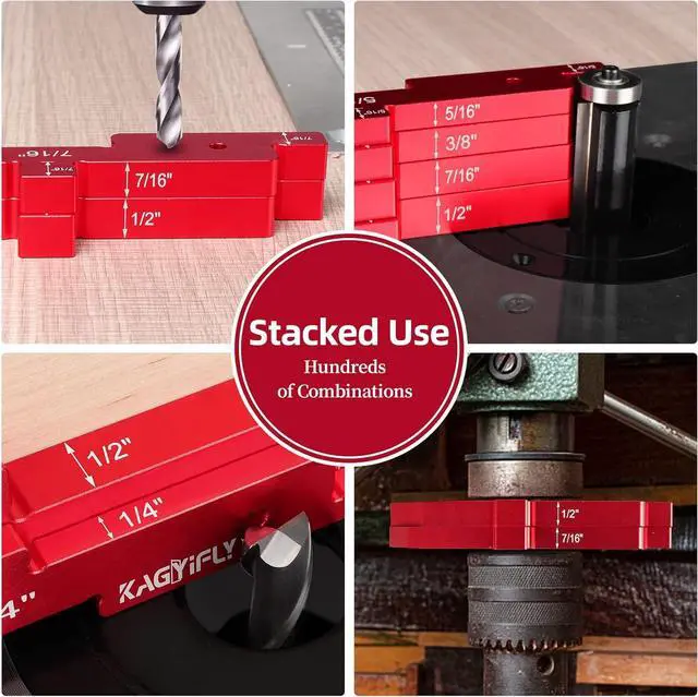 Alt view image 3 of 7 - Setup Blocks Woodworking, 14pcs Aluminum Height Gauge Set for Router Table Saw and Angle Measure up (Each Bars has Different Thickness) -