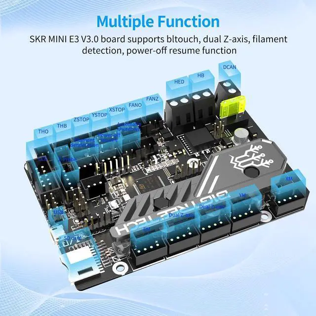 Alt view image 3 of 6 - SKR Mini E3 V3.0 Motherboard + TFT35 E3 V3.0.1 Touch Screen Upgrade Kit for Ender-3 Ender-3 Pro 3D Printers, BTT 32-bit Silent Main Board Onboard TMC2209, Support Marlin/Klipper