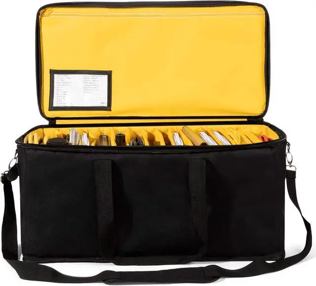 Alt view image 2 of 7 - Large Cable File Bag | Music Cord Organizer Case for Musician and DJ | Professional Durable Gig Bag for Sound Lighting Camera Gear Equipment and Accessories