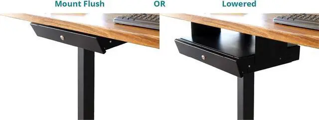 Alt view image 6 of 7 - Stand Up Desk Store Add-On Office Sliding Under-Desk Drawer Storage Organizer for Standing Desks (Black, Lockable with Padded Laptop Shelf) 18"