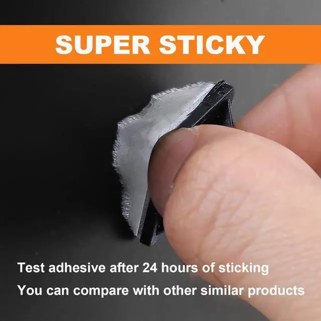 Alt view image 5 of 7 - 140 Pack 3/4 Zip Tie Adhesive Mounts Self Adhesive Cable Base Holders with Multi-Purpose Tie wire clips with screw hole Anchor stick on wire holder Black