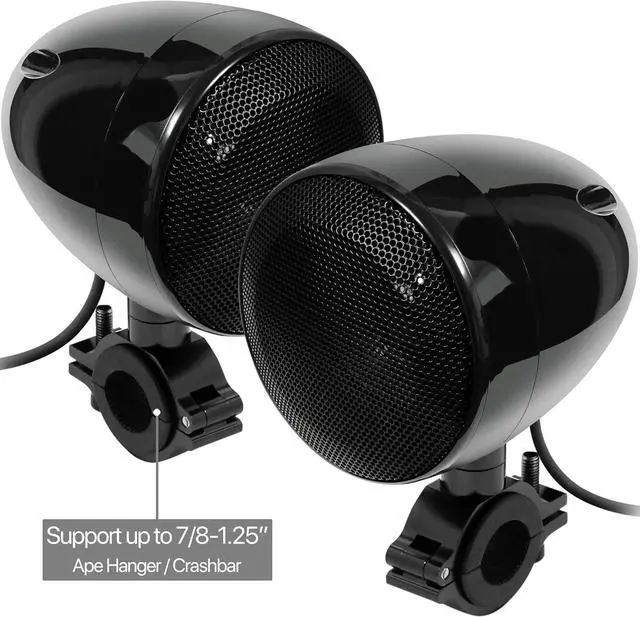 Alt view image 7 of 7 - TN4-Q 1000W 4 Channel Amplifier 4" Full-Range Waterproof Bluetooth Motorcycle Stereo Speakers Audio System AUX USB SD Radio for 1-1.5" Handlebar Harley Touring Cruiser ATV