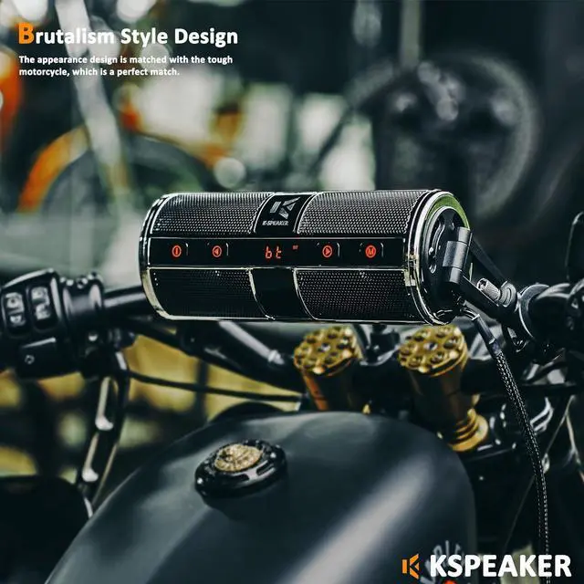 Alt view image 3 of 7 - Motorcycle Speakers Bluetooth Waterproof Radio Audio System Built-in Amplifier, Great for ATV, Scooter Bike,12 Volt Vehicle,3 Inch Metal Mp3 Player, K2ch