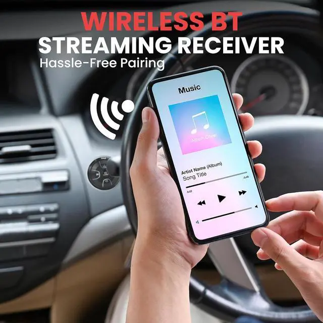 Alt view image 2 of 7 - Amplified Wireless Bluetooth Audio Controller - 300 Watt Bluetooth Media Button Waterproof Marine Receiver Remote Control W/Aux Mount for Car Truck Boat Marine Powersport Vehicles - PLMRBT18