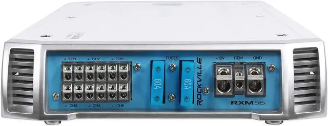 Alt view image 3 of 6 - RXM-S6 2600W Peak/660W RMS 6-Channel Marine Amplifier, PA Microphone, Waterproof Design, Bass Remote for Boats and Marine Audio