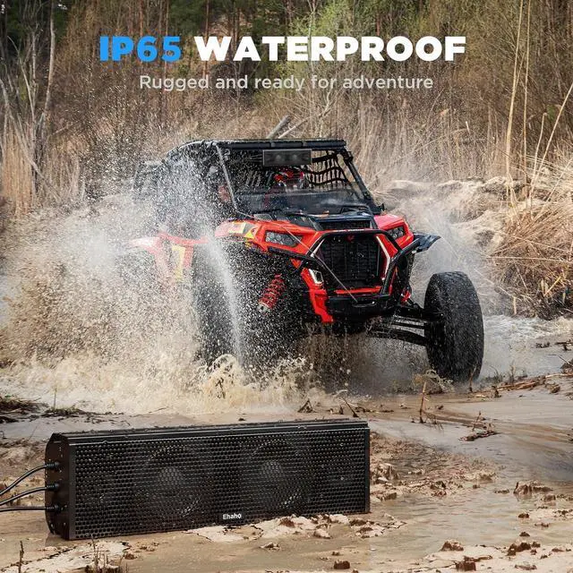 Alt view image 4 of 7 - 17 Inch UTV Sound Bar, ATV SoundBar Bluetooth with RGB Lighting, Amplified Powersports SXS Sound Bar, Waterproof Golf Cart Sound Bar, UTV Speakers Compatible with Polaris RZR Can-Am