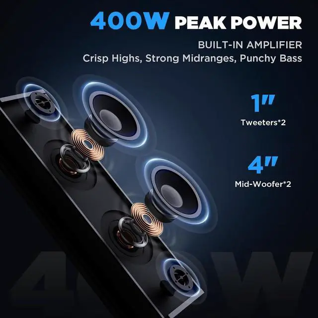 Alt view image 3 of 7 - 17 Inch UTV Sound Bar, ATV SoundBar Bluetooth with RGB Lighting, Amplified Powersports SXS Sound Bar, Waterproof Golf Cart Sound Bar, UTV Speakers Compatible with Polaris RZR Can-Am