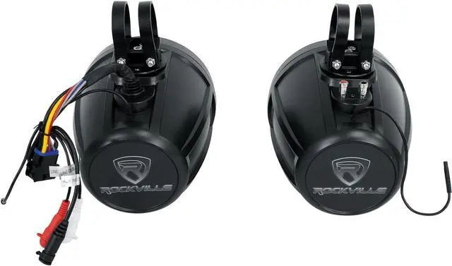 Alt view image 7 of 7 - PT65BR 6.5" 300W peak/100W RMS Powered Bluetooth True Coaxial Tower Speakers, Class-D Amp, IPX6, RGB LED Lights w/Remote, Aux/RCA, for ATV/UTV/RZR/Cart