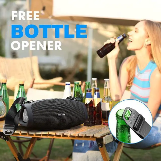Alt view image 6 of 7 - W-KING Portable Speakers Bluetooth Wireless, 120W MAX IPX6 Waterproof Loud Bluetooth Speaker Boombox, Triple Passive Radiator/Subwoofer*2-70W Deep Bass/DSP/42H/PowerBank/EQ/Party Large Outdoor Speaker