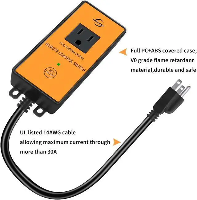 Alt view image 6 of 7 - 120v Automatic Vacuum Switch Wireless Remote Control Dust Collector Starter Outlet Switch (Battery Included)