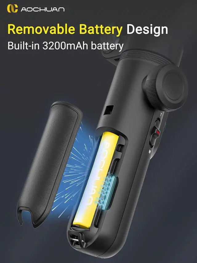 Alt view image 5 of 6 - Gimbal Stabilizer for Smartphone,LED Light OLED Screen 3-Axis Gimbal,Gesture Control,Face Tracking,Magnetic Charging,Gimbal Stabilizer for Android&iPhone - Smart XPro